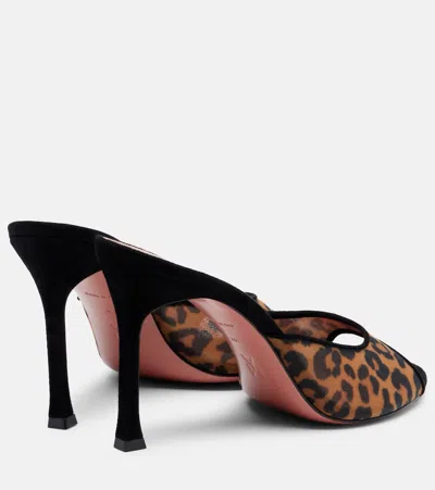 Amina Muaddi Alexa 95 Leopard-print Mesh Mules In Animal Print