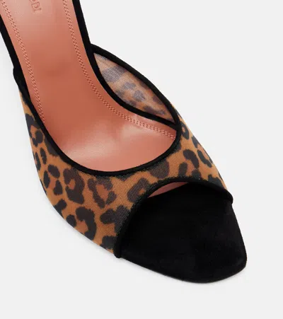 Amina Muaddi Alexa 95 Leopard-print Mesh Mules In Animal Print
