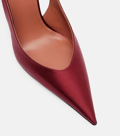Amina Muaddi 105mm Anok Sling-back Pointed-toe Pumps In Red