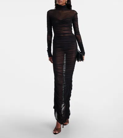 Amina Muaddi Alexa 95 Leopard-print Mesh Mules In Animal Print