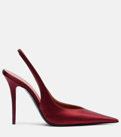 Amina Muaddi 105mm Anok Sling-back Pointed-toe Pumps In Red
