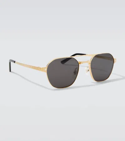 Cartier Santos De  Aviator Sunglasses In Gray