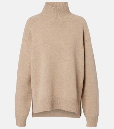 Tory Burch Wool Turtleneck Sweater In Neutral
