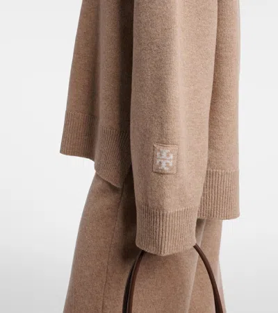 Tory Burch Wool Turtleneck Sweater In Neutral