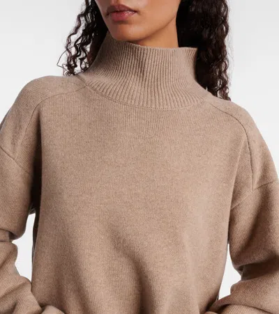 Tory Burch Wool Turtleneck Sweater In Neutral
