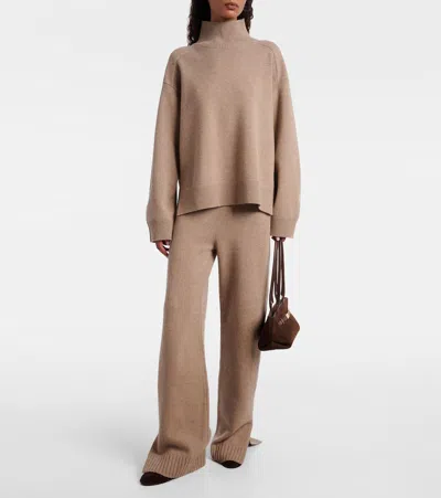 Tory Burch Wool Turtleneck Sweater In Neutral