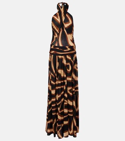 Pucci Printed Wool-blend Cocktail Dress In Multi