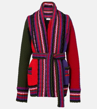 Pucci Orchidee Print Oversized Colorblock Cardigan In Multi