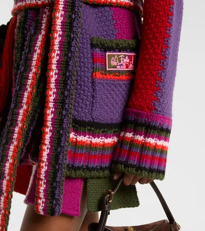 Pucci Orchidee Print Oversized Colorblock Cardigan In Multi