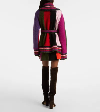 Pucci Orchidee Print Oversized Colorblock Cardigan In Multi