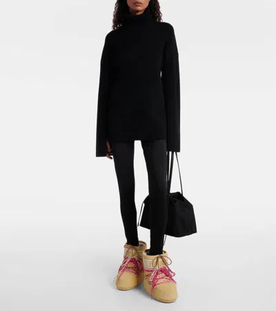 Moon Boot Cream Suede Icon Low Ankle Boots In Yellow