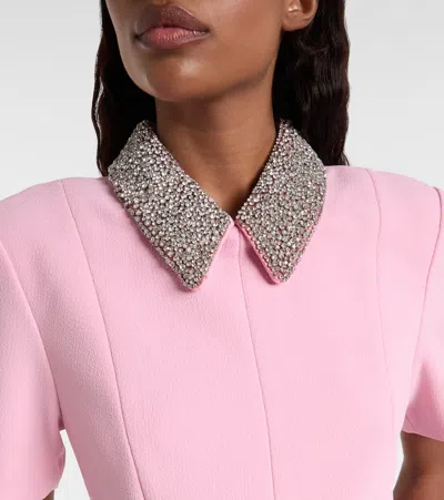 Rebecca Vallance Embellished-collar Belted Dress In Pink