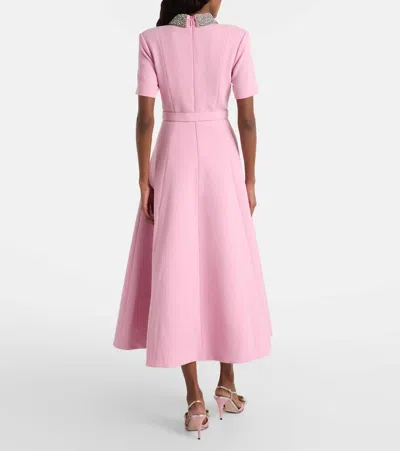 Rebecca Vallance Embellished-collar Belted Dress In Pink