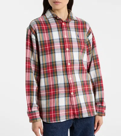 Polo Ralph Lauren Plaid Cotton Fleece Shirt In Multi