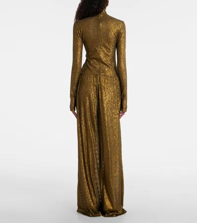 Norma Kamali Elephant High-rise Wide-leg Pants In Green