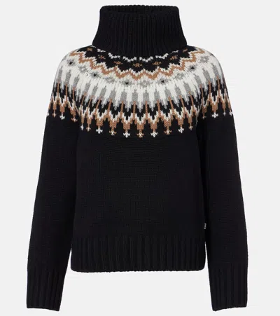 Bogner Ingrid Jacquard Cashmere Turtleneck Sweater In Black