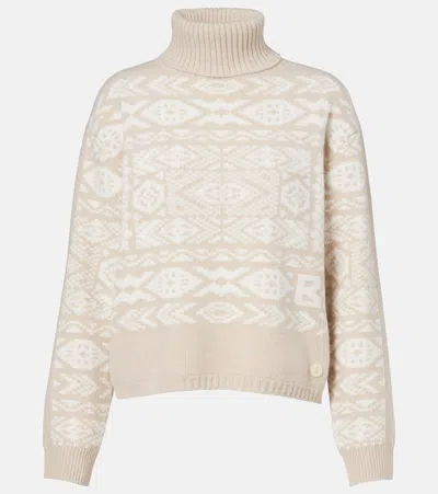 Bogner Nadin Wool And Cotton-blend Turtleneck Sweater In White