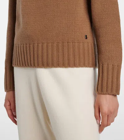 Bogner Ingrid Jacquard Cashmere Turtleneck Sweater In Brown