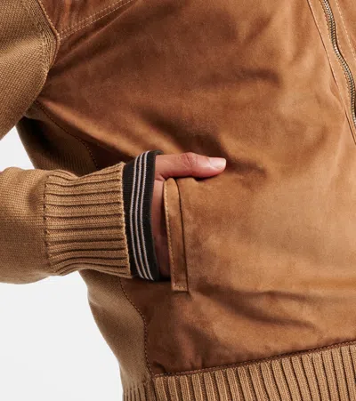 Miu Miu Leather Jacket In Brown