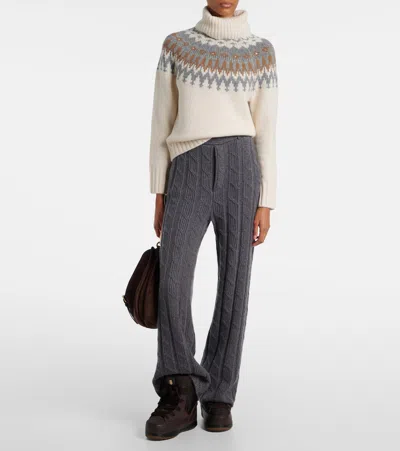 Bogner Ingrid Jacquard Cashmere Turtleneck Sweater In Neutral