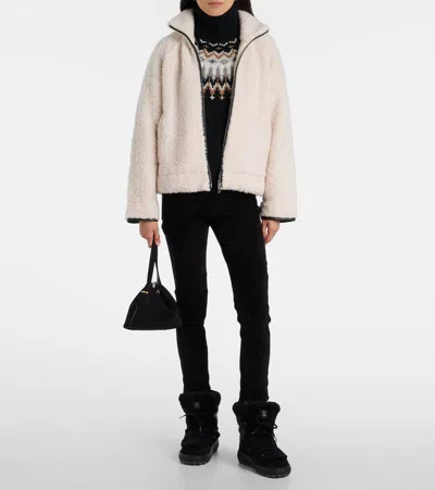 Bogner Chamonix Shearling-trimmed Suede Snow Boots In Black