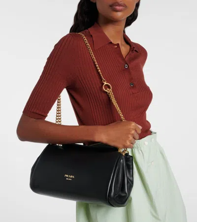 Prada Tumulte Small Chain-strap Leather Shoulder Bags In Black