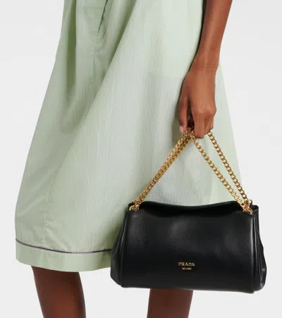Prada Tumulte Small Chain-strap Leather Shoulder Bags In Black