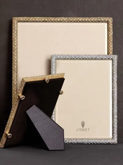 L'objet Rectangular Pave Photo Frame (10cm X 15cm) In Silver