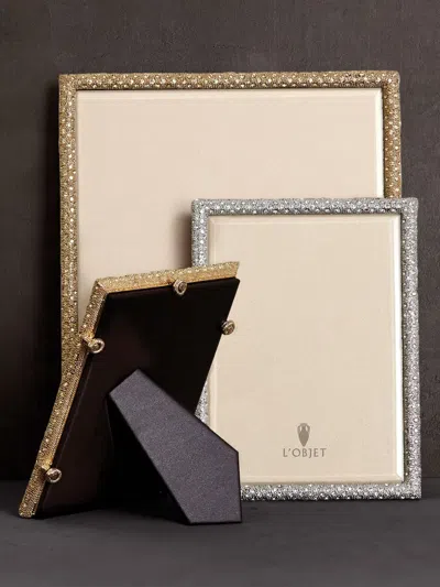 L'objet Rectangular Pave Photo Frame (20cm X 25cm) In Silver