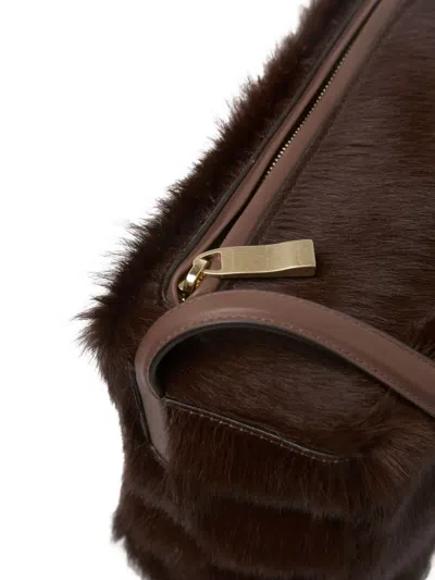 人造皮草单肩包