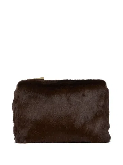 人造皮草单肩包