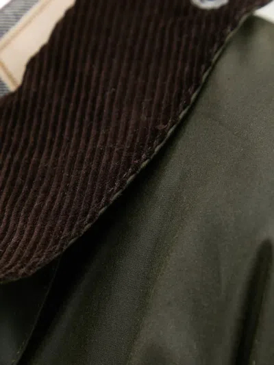 Barbour Corduroy-collar Coat In Green