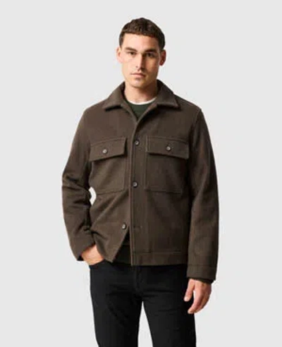 Rodd & Gunn Windsoe Virgin Wool Blend Trucker Jacket In Brown