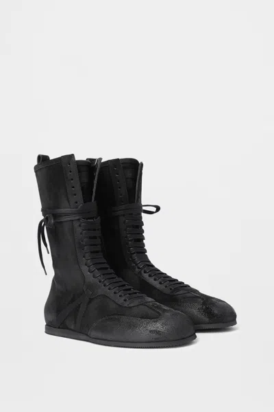 Ann Demeulemeester Fides High-top Boxing Sneakers In Animal Print