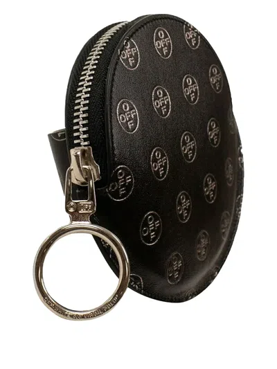 Off-white Logo-pattern Coin Pouch In Black