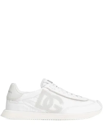 Dolce & Gabbana Dg Cushion White Low Top Sneakers In Mixed Materials Woman In Multi