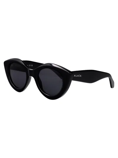 Alaïa Alaia Black-black-grey Recycled Acetate Sunglasses In Black