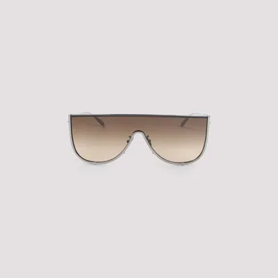 Alaïa Alaia Ruthenium-ruthenium-brown Metal Sunglasses In Metallic