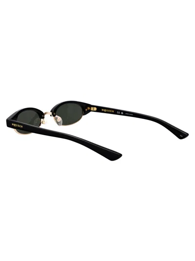 Alexander Mcqueen Black-black-grey Recycled Acetate Sunglasses In Black