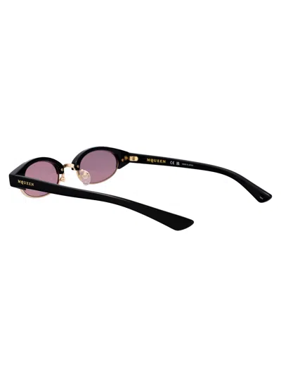 Alexander Mcqueen Black-black-pink Recycled Acetate Sunglasses In Pink