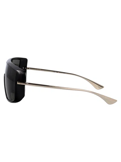 Alexander Mcqueen Black-silver-grey Bio Injection Sunglasses In Black