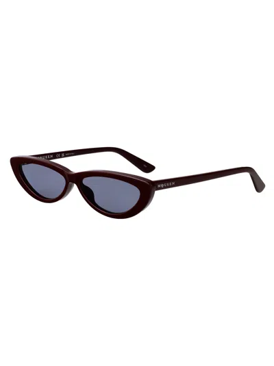 Alexander Mcqueen Red-red-light Blue Recycled Acetate Sunglasses In Black