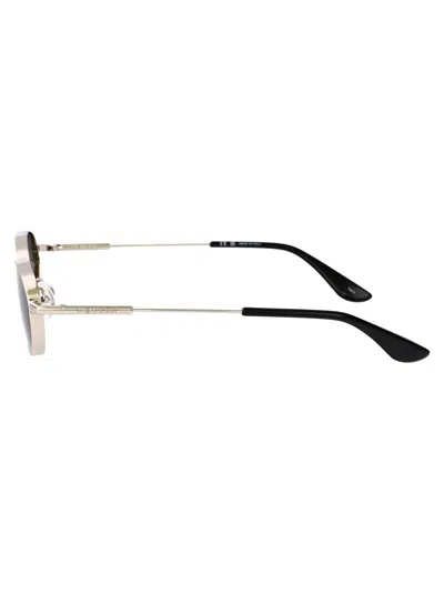 Alexander Mcqueen Silver-silver-grey Metal Sunglasses In Gold