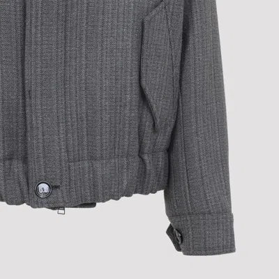 Ami Alexandre Mattiussi High Collar Jacket With Elasticated Hem And Pockets In Gray