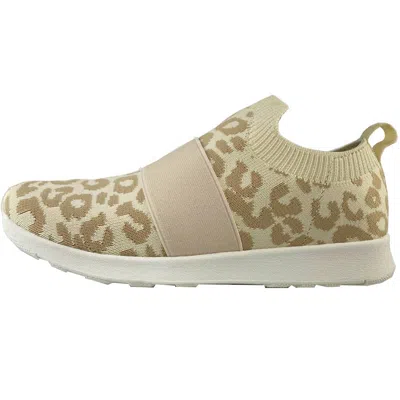 Not Rated Women's Jia Knit Sneaker In Cream Leopard In Animal Print