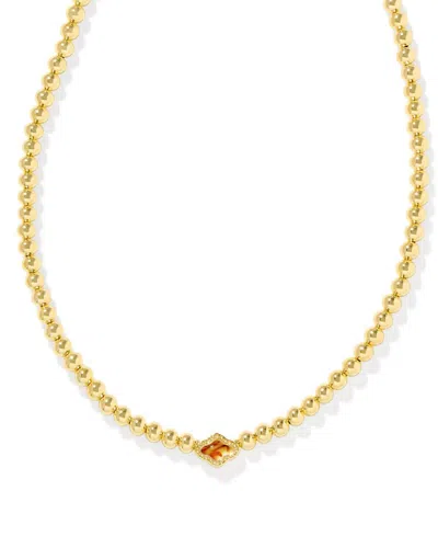 Kendra Scott Abbie Mother Of Pearl Beaded Choker Necklace, 13.5 - 17.5 In Gold