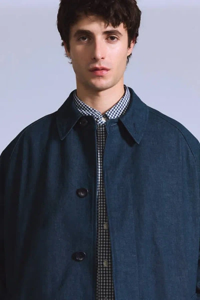 Levi's Blue Tab Denim Mac Coat In Blue