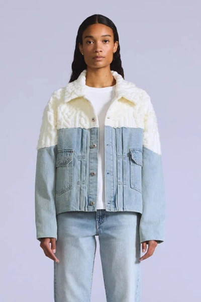 Levi's Blue Tab Aran Trucker Jacket In Blue