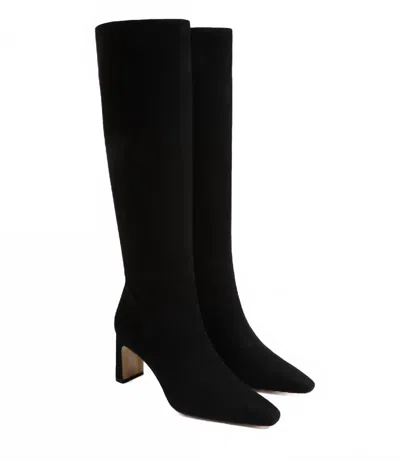 Sam Edelman Women Sylvia Knee High Boot In Black Suede In Animal Print