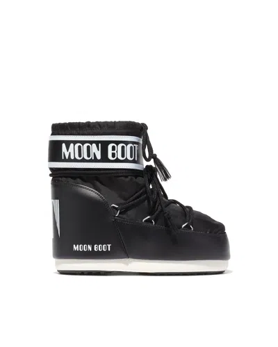 Moon Boot Black Icon Short Snow Boots In Multi